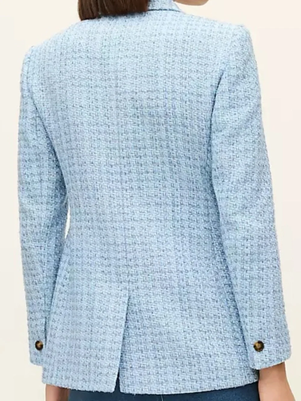 Ann Taylor ‘The Crosby’ Light Blue‎ Tweed Women's Blazer Jacket. Size 6. NWT.